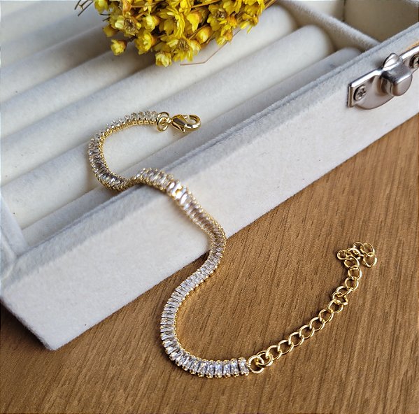 Pulseira Riviera Baguete - Semijoias