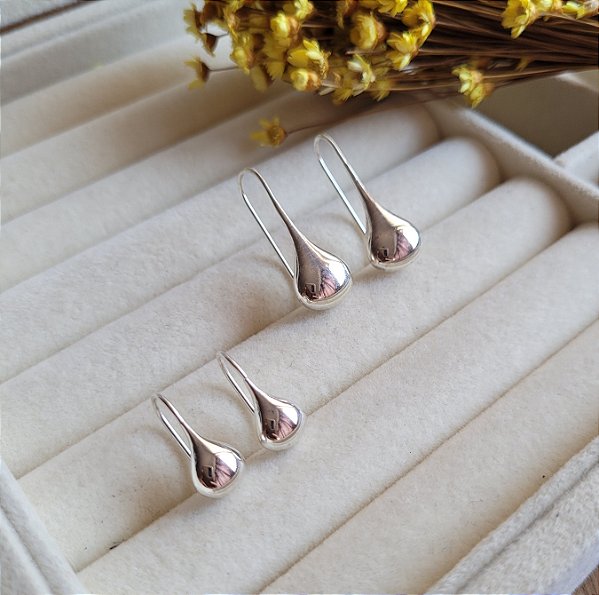 Brinco Anzol Gota - Prata 925