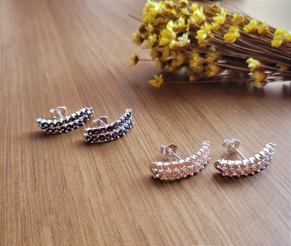 Brinco Ear Hook Luz Solar - Prata 925