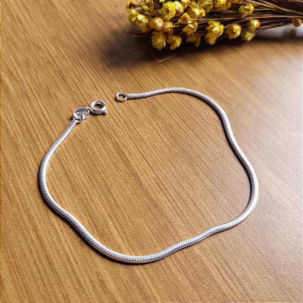 Pulseira Rabo de rato achatada - Prata 925
