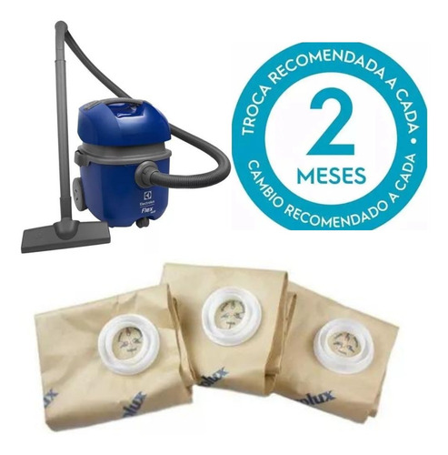 Kit 3 Saco Descartáveis Aspirador Flexs, Gt20n, A13, Gt2000