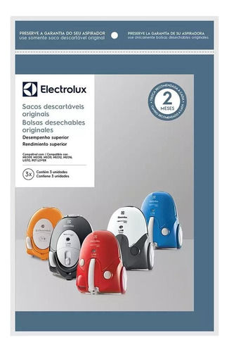 3 Saco Descartável P/aspirador Electrolux Neo09 Neo10 Neo11