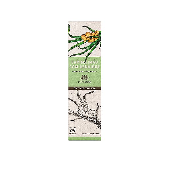 Incenso Natural Nirvana Capim Limão com Gengibre