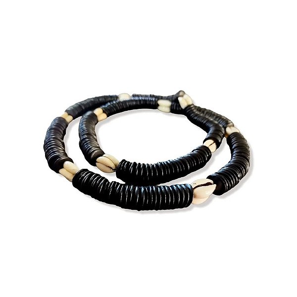 Fio De Laguidbá Preto Com Búzios - Candomblé - Africano