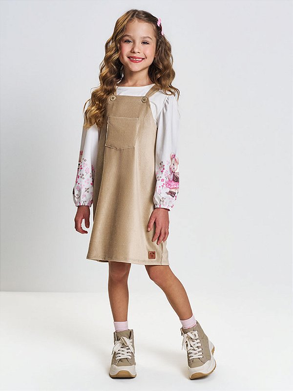 Conjunto Blusa e Jardineira Cinti Infantil