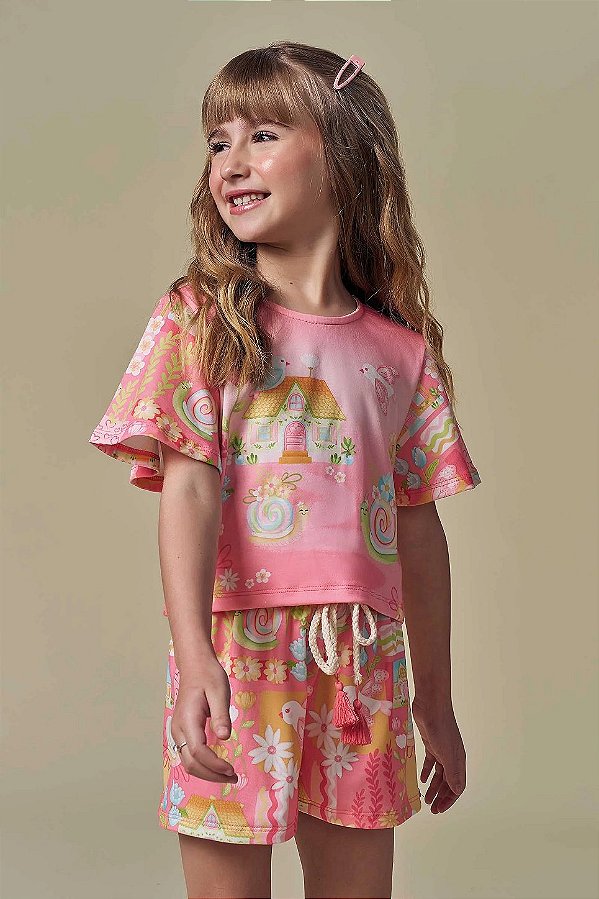 Conjunto Blusa e Shorts Infanti