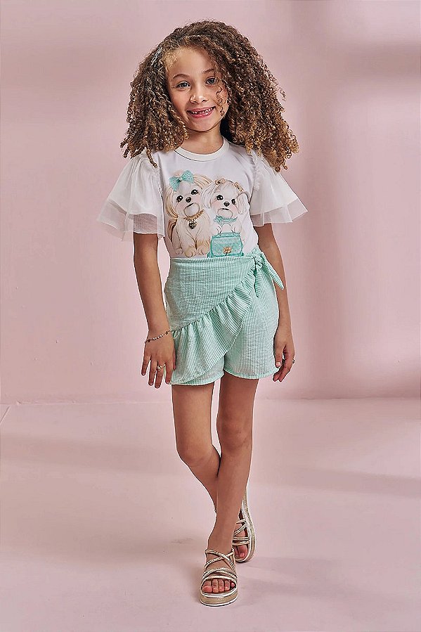 Conjunto Blusa e Shorts Saia Kukiê
