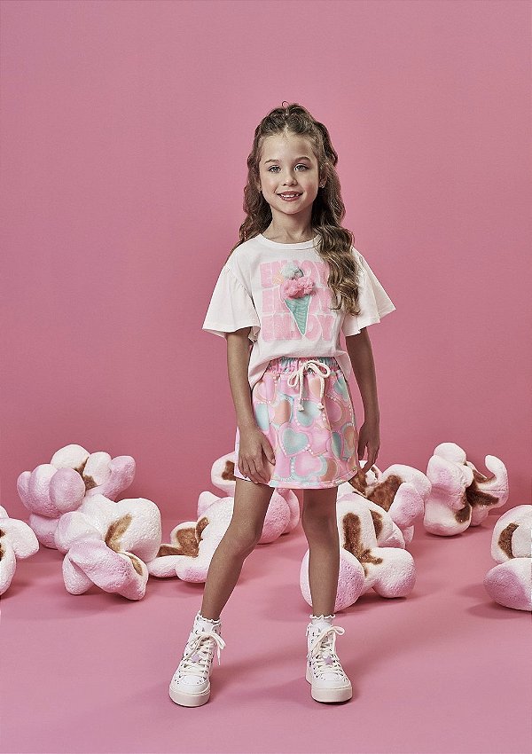 Conjunto Blusa e Shorts Saia Cinti