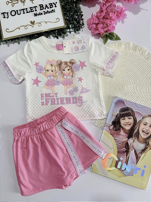 Conjunto Blusa e Shorts Saia Cinti