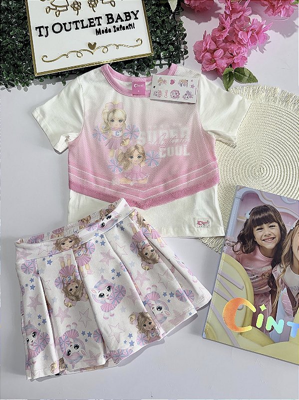 Conjunto Blusa e Shorts Saia Cinti