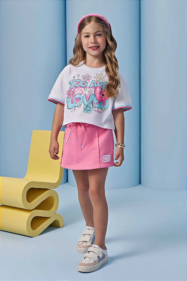 Conjunto Blusa e Shorts Saia Infanti