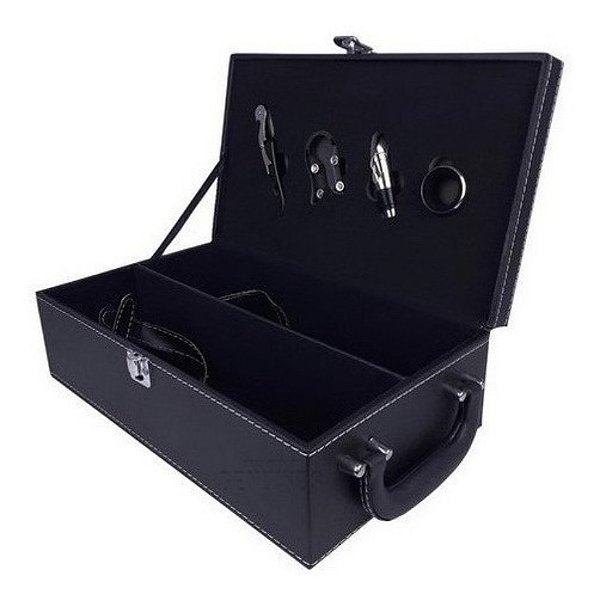 Maleta para Vinho Luxo de Couro Croco PU