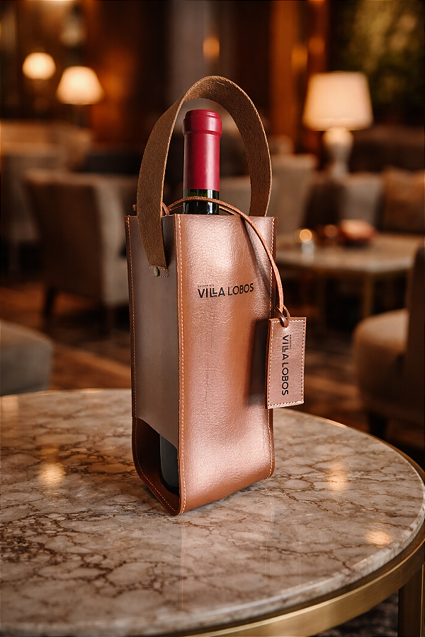 Bag Porta Vinho em Couro Personalizada - PRONTA ENTREGA