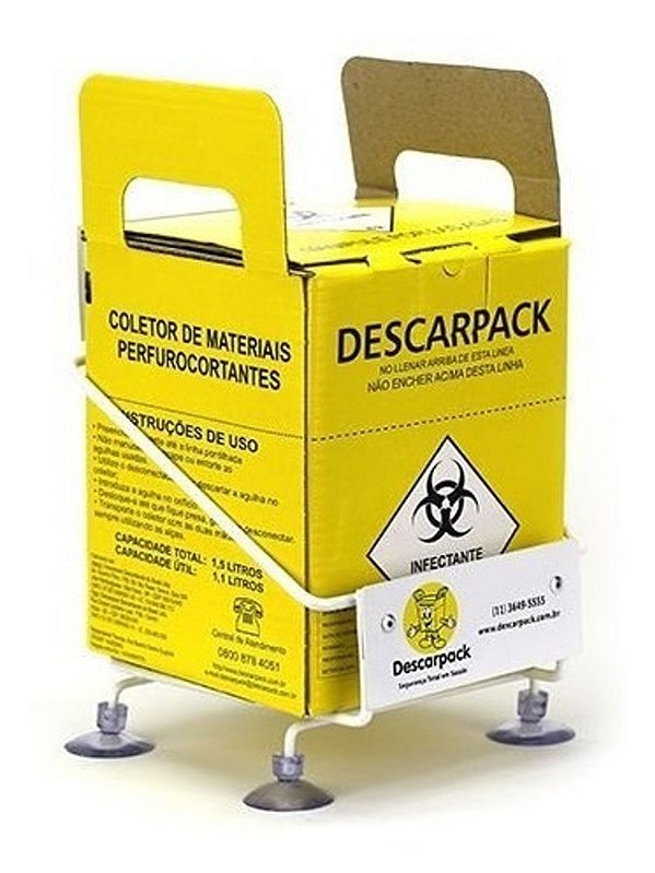 Suporte para caixa coletor perfurocortante 1,5L Descarpack