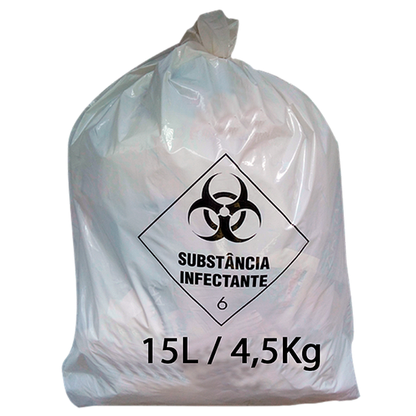 Saco de lixo Infectante Hospitalar 15L C/ 100 un - Rava