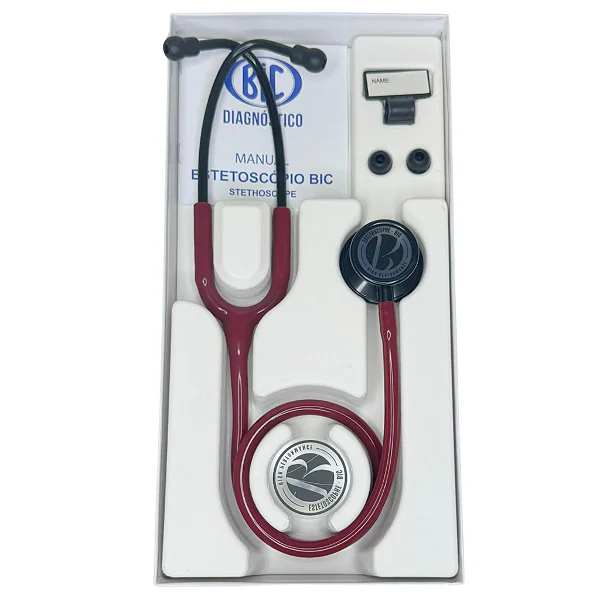 Estetoscópio Bic Profissional Inox Adulto e Pediátrico Duplo Eternity III Vinho - BIC