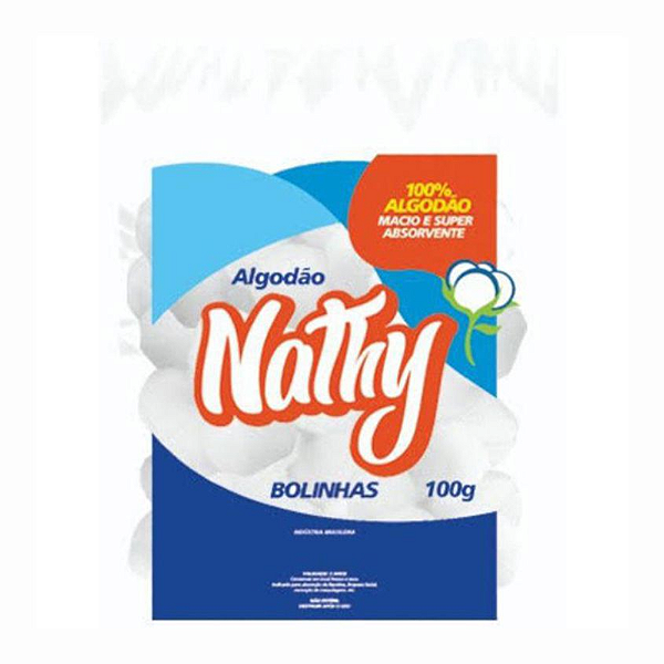Algodão Hidrófilo em Bolas Algodão Bolinha 100g - Nathy