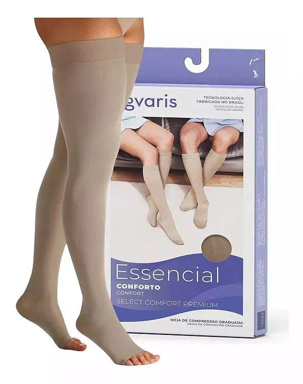 Meia Sigvaris Select Comfort Premium 862 20-30 mmHg 7/8 Coxa Natural Média Compressão