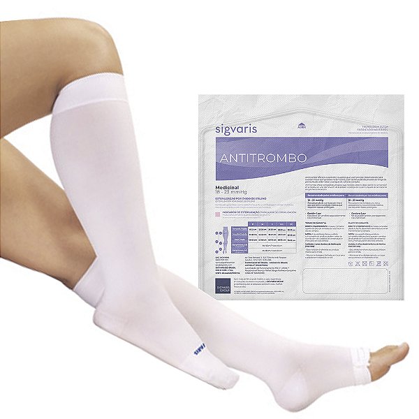Meia Antitrombo Sigvaris 3/4 Panturrilha 18-23 mmHg Branco 400s