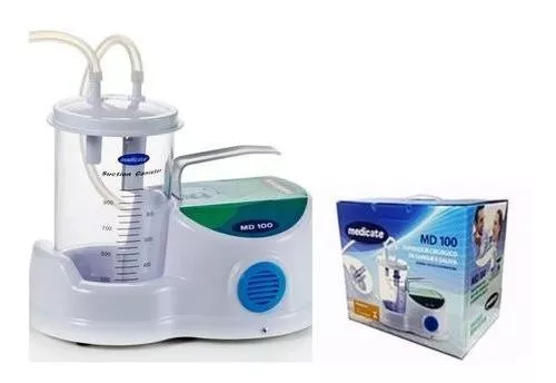 Aspirador de Sangue Secreção e Saliva Portátil 1L Bivolt MD 100 Medicate