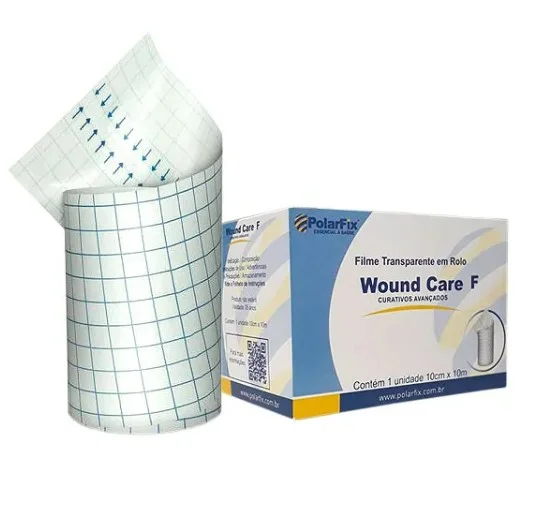 Curativo Filme Transparente Impermeável Rolo 10cm x 10m Polarfix