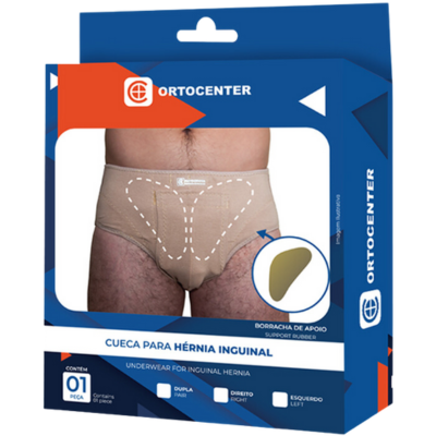 Cueca para Hérnia Inguinal Preta Coxim Duplo - Ortocenter