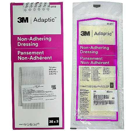 Curativo Adaptic 7,6x20,3cm Malha Não Aderente (envelope com 3 Unidades) - Systagenix 3m