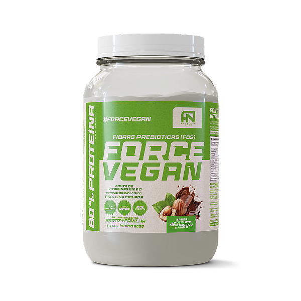 Proteína Vegetal Chocolate Meio Amargo + Avelã 800g Force Nutrition