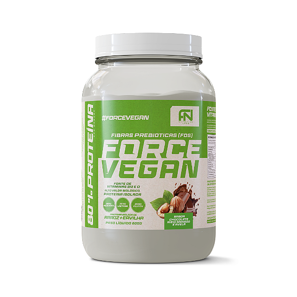 Proteína Vegetal Chocolate Meio Amargo + Avelã 800g Force Nutrition