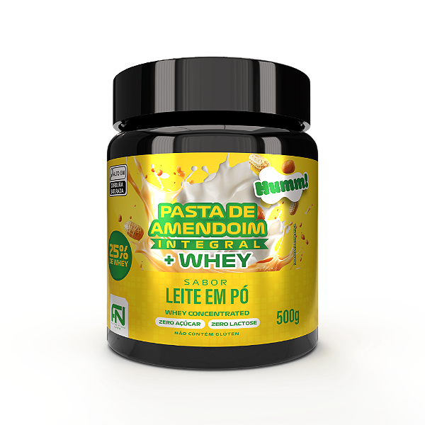 Pasta de Amendoim 25% Whey Leite em Pó