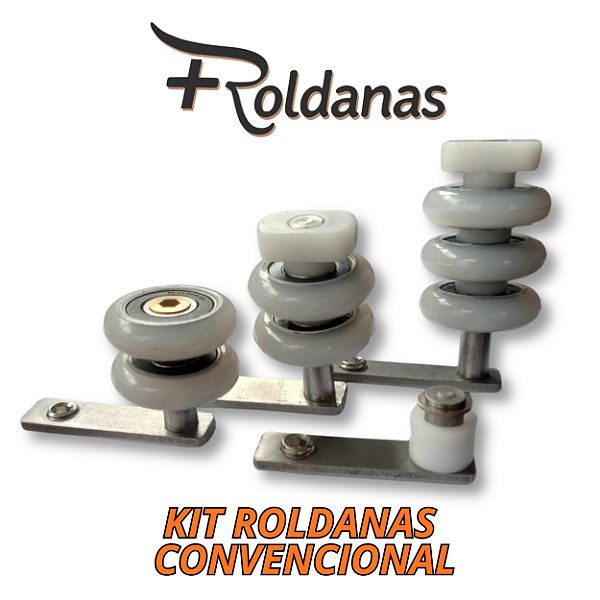 1 - KIT ROLDANAS BRANCA COM REGULAGEM E ROLAMENTOS EM NYLON