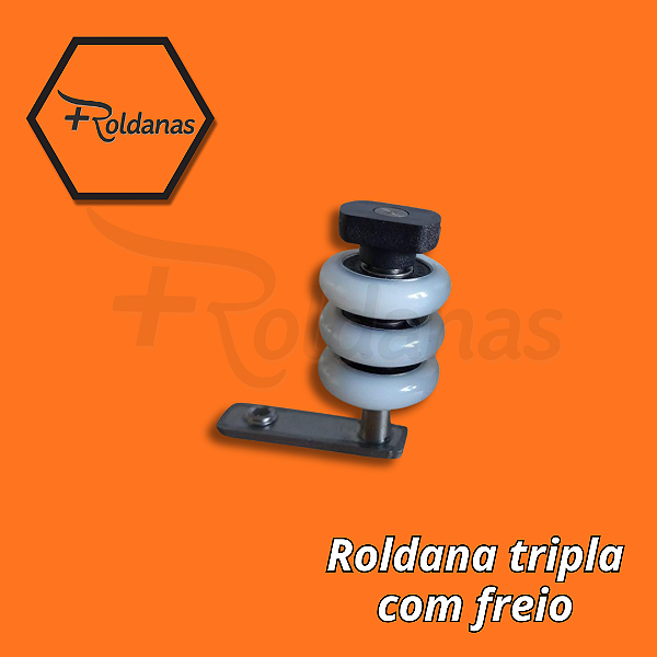 3.1 - ROLDANA TRIPLA CONVENCIONAL BRANCA OU PRETA COM ROLAMENTO