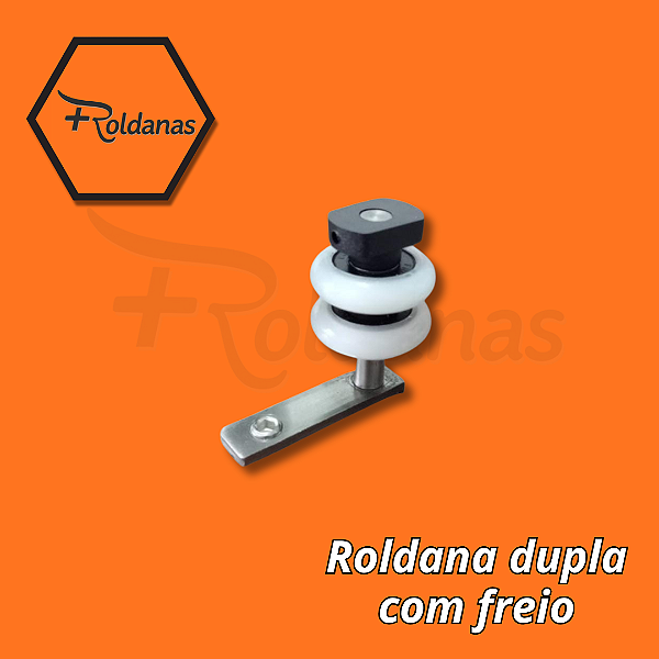 3.1 - ROLDANA DUPLA CONVENCIONAL BRANCA OU PRETA COM ROLAMENTO