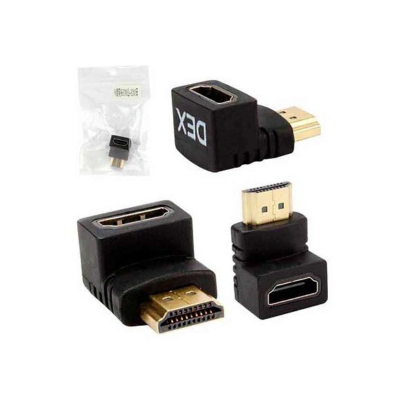 ADAPTADOR HDMI MACHO X HDMI FEMEA 90GRAUS AD0104 GLOBAL TIME