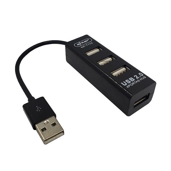 HUB USB 4P  2 USB 2.0 KP-T110 PRETO KNUP