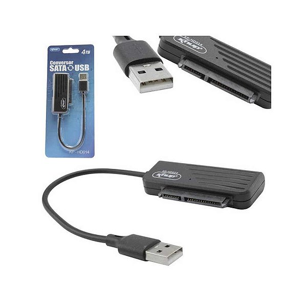 CONVERSOR SATA USB 2.0 HD/SSD SATA 2,5P SUPORTA 4TB KP-HD014 KNUP