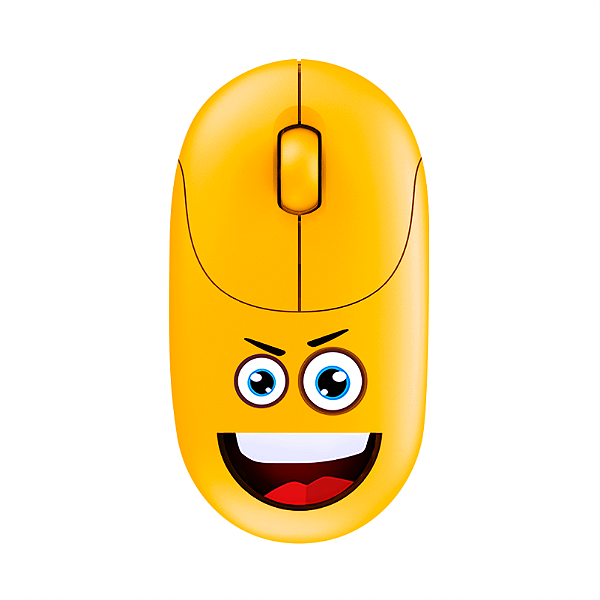 MOUSE OPTICO SEM FIO KMS003 3 BOTOES EMOJI AMARELO BRIGHT