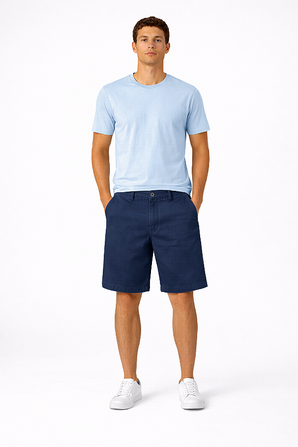 Bermuda Masculina em Sarja Premium – Corte Alfaiataria Atemporal