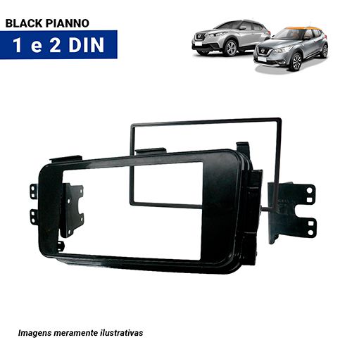 Moldura Expex 1 e 2 Din Kicks 2016 > Black Piano Epx 384