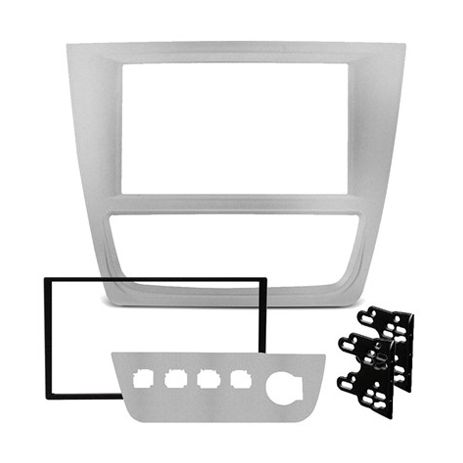 Moldura Expex 2 Din Gol voyage saveiro G6 4 Bot Prata Exp406