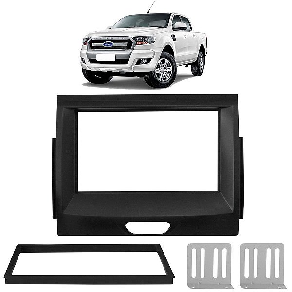 Moldura Fiamon 2 Din Ranger 2016 a 2021 Preta 3321 Jap/chi