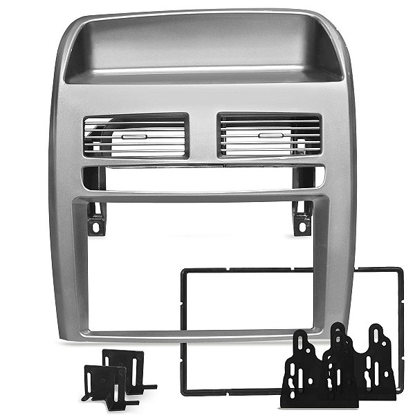 Moldura Fiamon 2 Din Linea 2008 a 2014 Prata 4023 Jap/chi