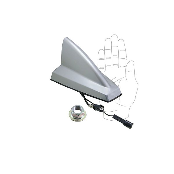 Antena Olimpus Shark Prata S/cabo C/con. Raku 11030347