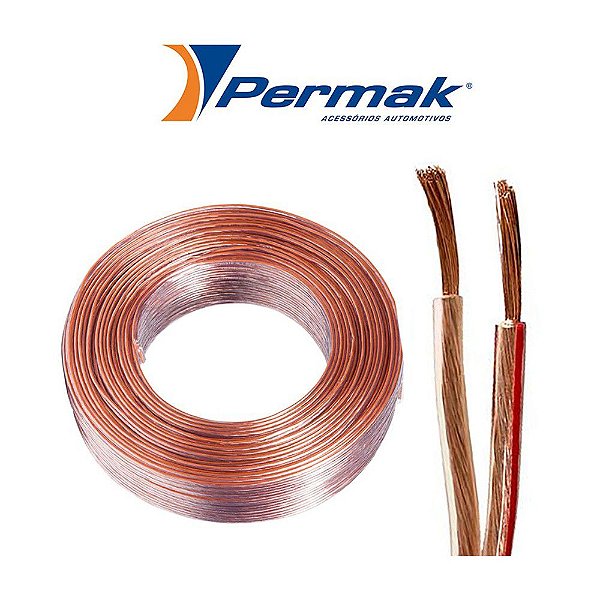 Fio Cabo automotivo Permak Paralelo Cristal 2 X 0,75 100 Mt
