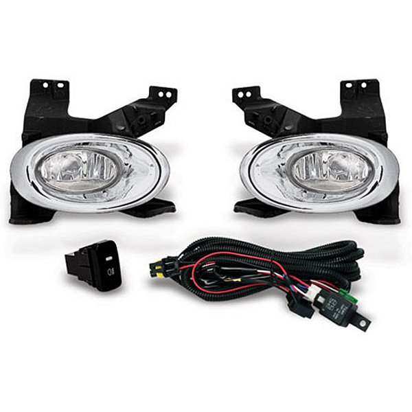 Kit farol auxiliar Milha City 2009 a 2011 Cromado Bmo shock