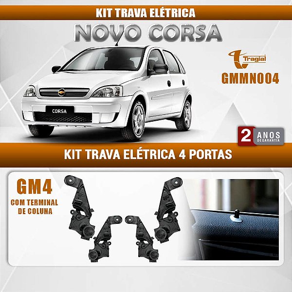 Kit Trava Elétrica Corsa Joy 2002 A 2019 4 Portas Tragial