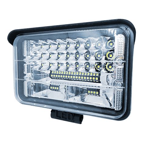 Farol Led Retangular C/aba Alto/baixo 48 Leds 7d 144w 12-80v