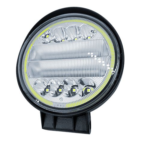 Farol Led Milha Redondo Branco 38 Leds 7d 114w 12 a 80v Rayx