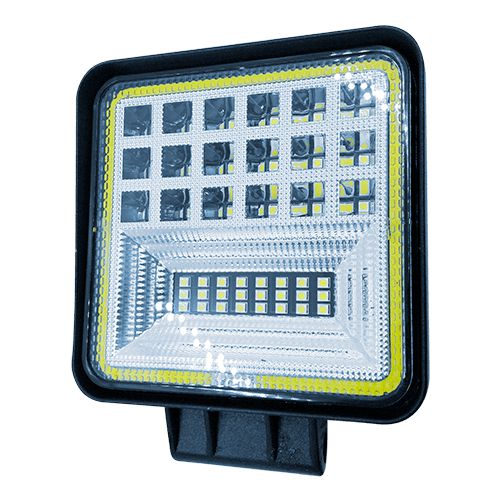 Farol Milha Quadradro Drl Branco 42 Leds 7d 126w 12 a 80v