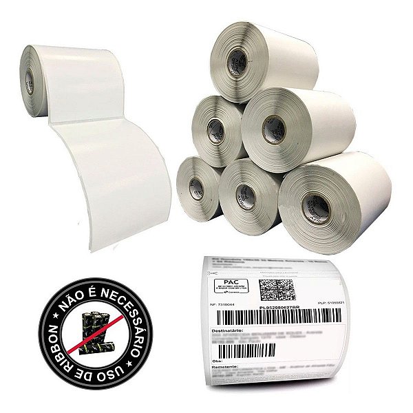 10 Rolos Etiqueta 10x15 100x150 Térmica Serrilha E-commerce
